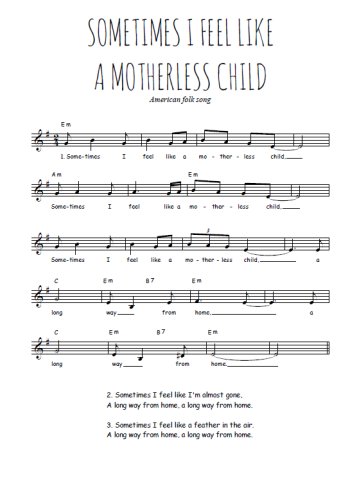 Sometimes I feel like a motherless child
